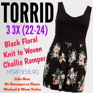SOLD: TORRID Knit to Woven Floral Romper 3